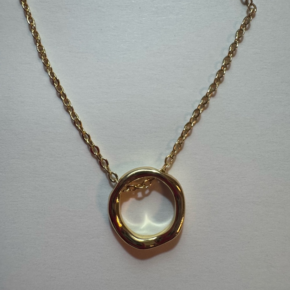 Elegant Gold S925 Circle Sliding Pendant Necklace